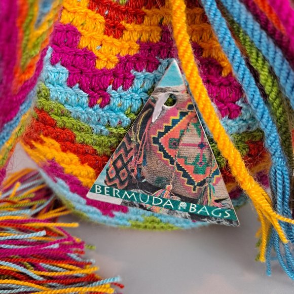 NWT Hand-Crafted Mini Boho Bermuda Bag Rainbow Colors - Picture 6 of 6